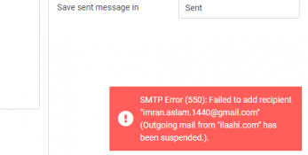 SMTP Error 550