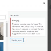 The server cannot Process the images